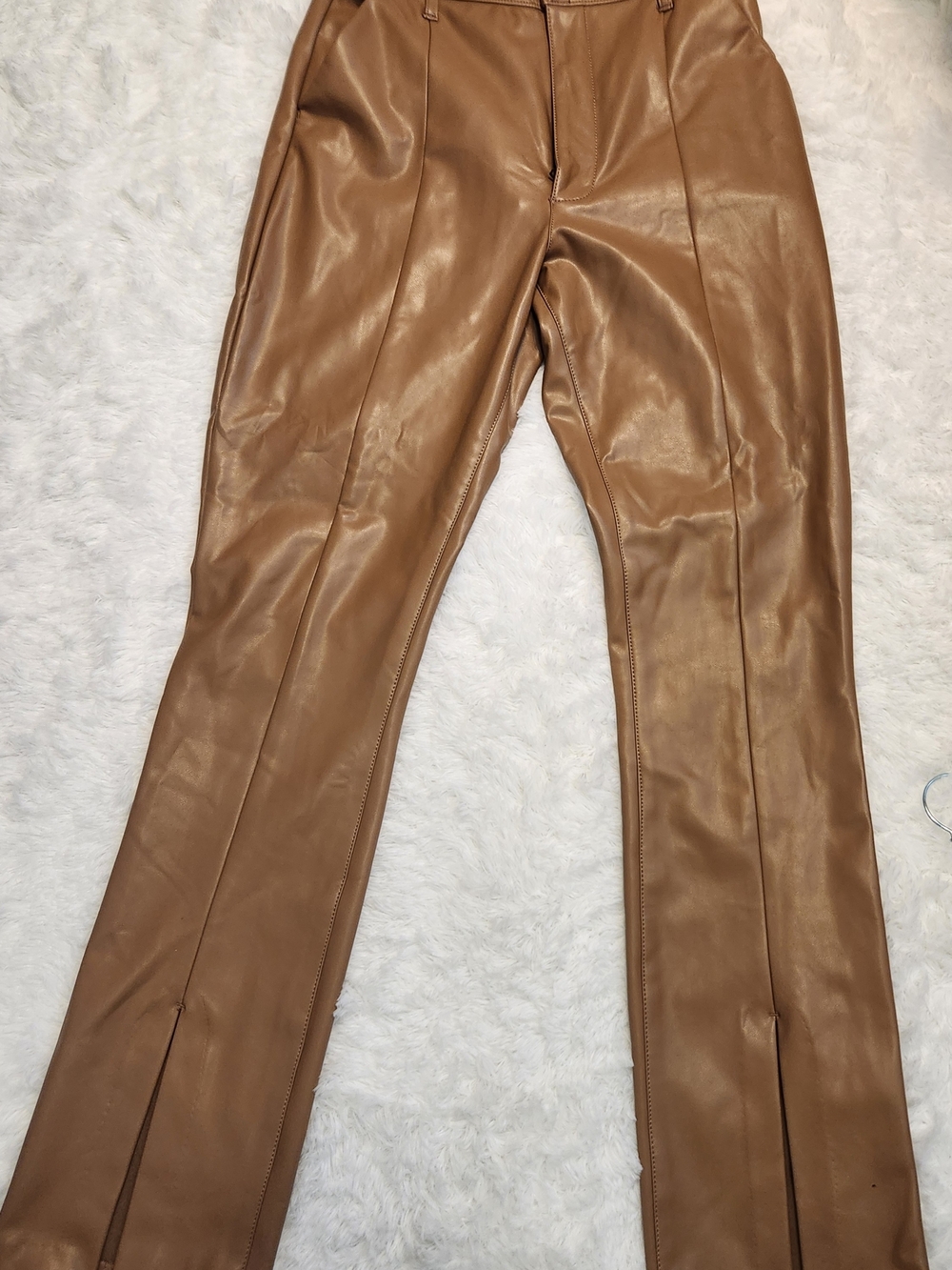 Abercrombie & Fitch Camel Faux Leather Pants